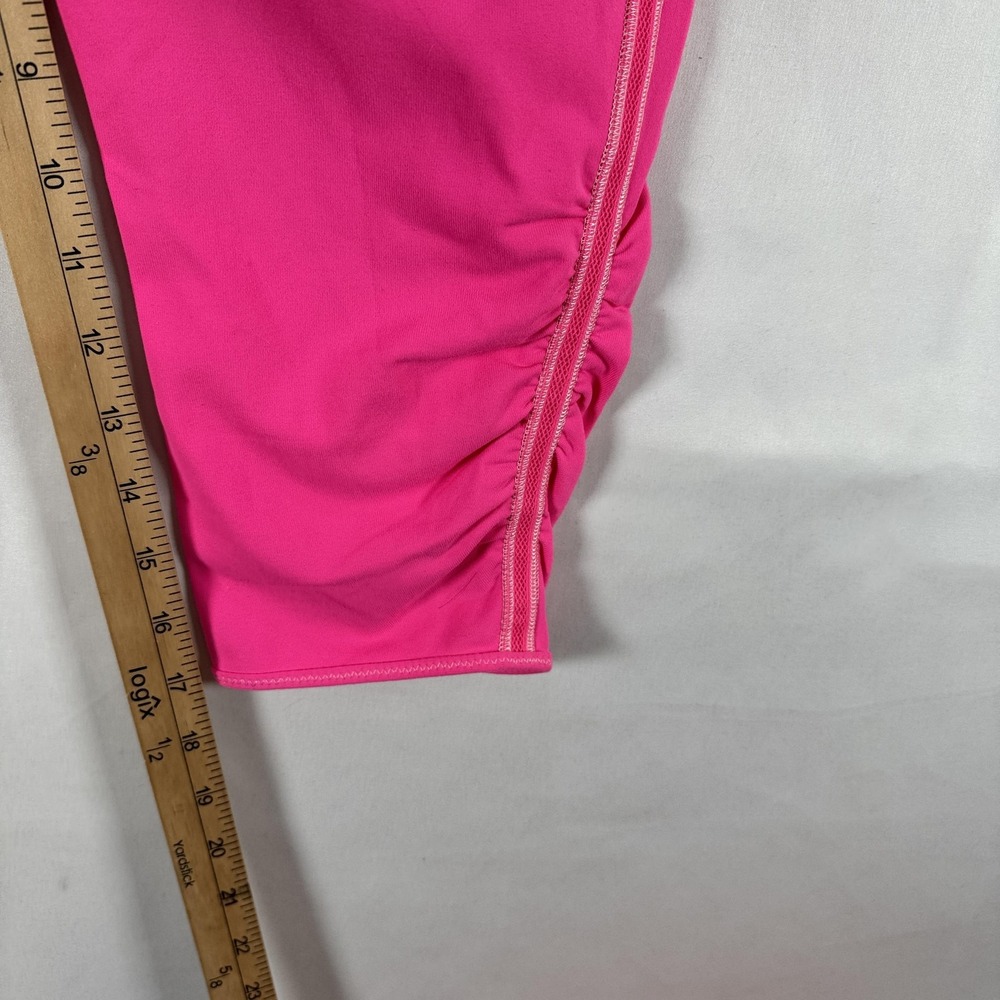 Lululemon Leggings Womens 8 Pink Capri Crop Ruched Side Yoga Athletic Pants - Picture 6 of 7